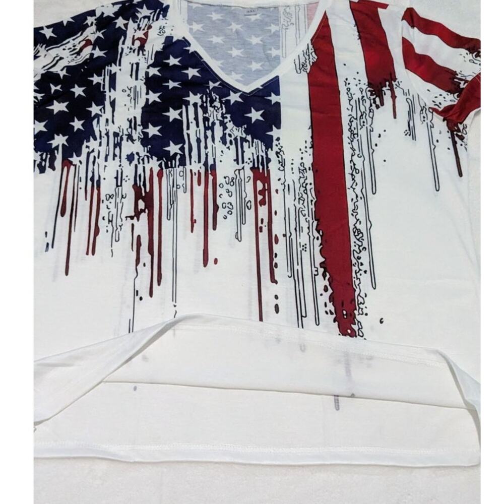White American Flag Women's Shirt - Picture 2 of 6
